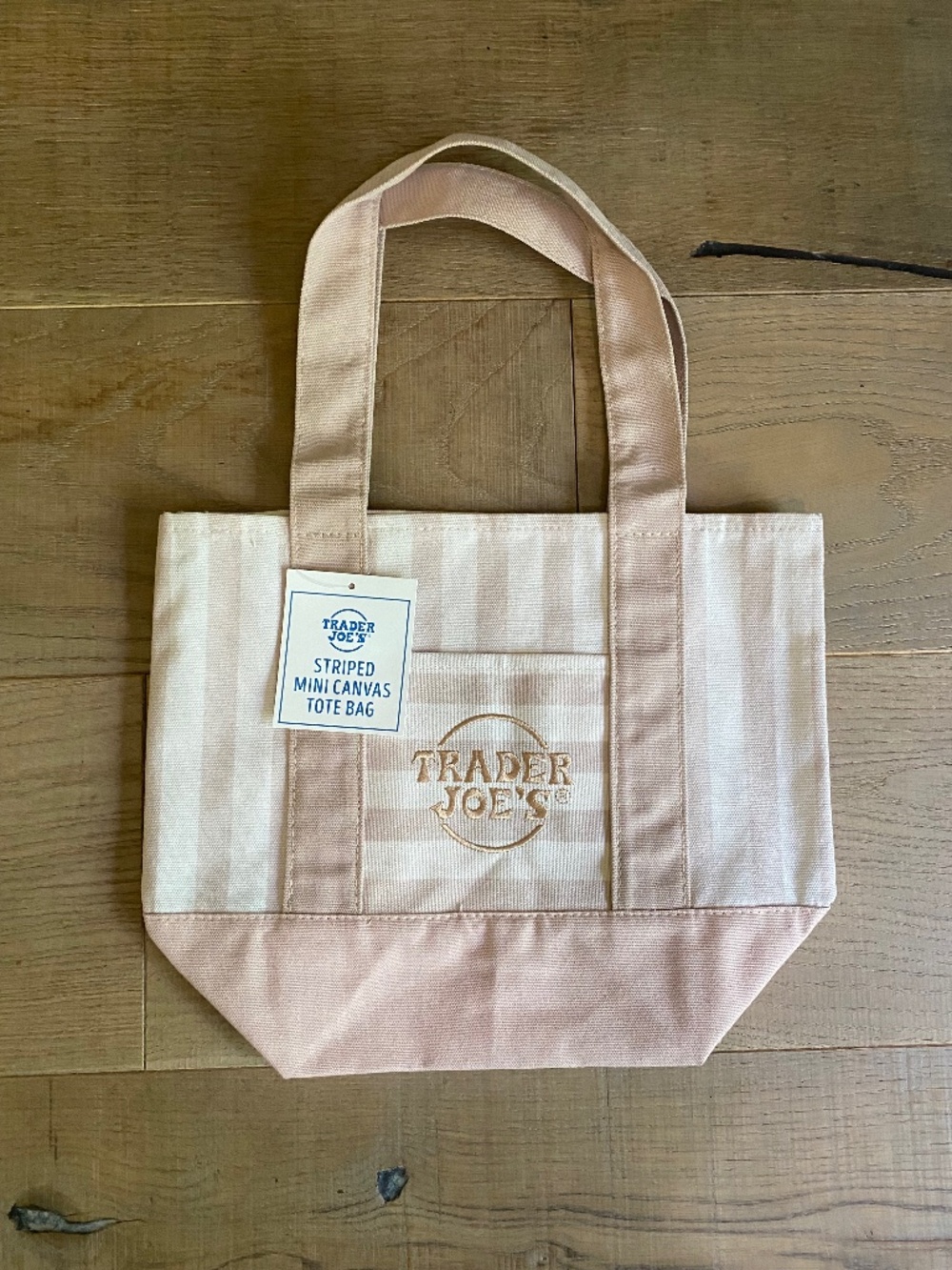 Trader Joe’s Striped Mini Canvas Tote Bag NEW 2026 Release [Tan] NWT
